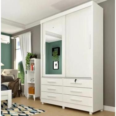 Imagem de Guarda Roupa Chicago 2 Portas Com Espelho e Pés Móveis Tcil - Tcil Móv