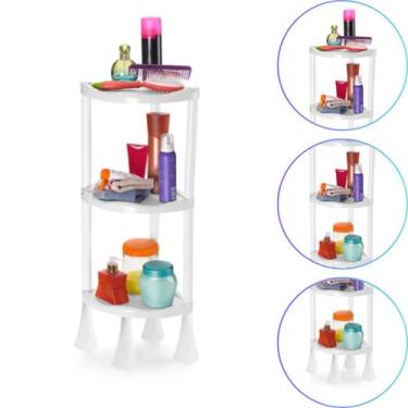 Imagem de Prateleira Organizadora Triangular Com 3 andares Cor Marmore - Injepla