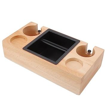 Imagem de aqxreight Suporte de Madeira para Calcadeira de café EstaçãO de CompactaçãO Com Caixa de Batida Recipiente de Borras MãO de Nogueira Também Em café Ideal Suporte Arredondado e Bonito O Pequeno