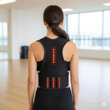 Imagem de Colete Ortopédico Corretor de Postura Ajustável Lombar e Cervical Para