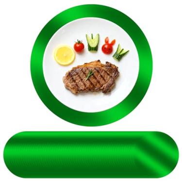 Imagem de Tomeurperf 60 peças de jogo americano de papel verde, jogo americano descartável de 33 cm para mesa redonda, papel decorativo para festa de aniversário, banquete de casamento - verde