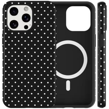 Imagem de Cinysnt Capa de telefone fofa de bolinhas para iPhone 11 Pro Max capa magnética de 6,5 polegadas, compatível com Magsafe, estampa estética moderna design feminino capa rígida de policarbonato à prova