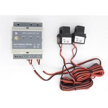 Imagem de IAMMETER Medidor de energia Wi-Fi trifásico WEM3080TD, compatível com o sistema Delta, monitor de energia trifásico de alta precisão, rastreamento de energia em tempo real, instalação em trilho DIN