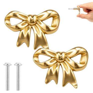 Imagem de Puxadores de armários em forma de arco de latão, puxador de gaveta dourado de 5 x 3,8 x 2,5 cm, puxadores decorativos em forma de arco para armário de cozinha doméstica ferragens de armário cômoda e