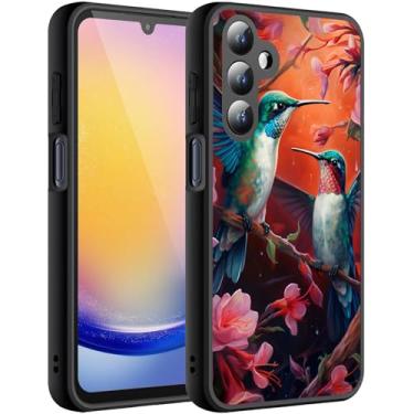 Imagem de HTTYYTRYT Capa para Galaxy S25 FE, suporta carregamento sem fio, ultrafina, à prova de choque, antiderrapante, antiderrapante, para Samsung Galaxy S25 FE 5G, flores beija-flor