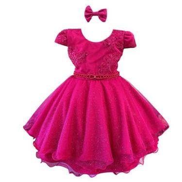 Imagem de Vestido Infantil Daminha de Casamento Batizado Bordado - Jeito De Meni