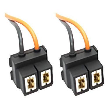 Imagem de Par Plug Soquete Chicote Cerâmica Louça Lâmpada H7 Reforçado - TMF