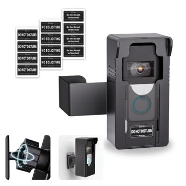 Imagem de Suporte de campainha de vídeo anti-roubo, ângulo de campainha ajustável de 360° sem broca compatível com campainha de bateria anel/Plus/Kit de canto de atualização de campainha de vídeo profissional