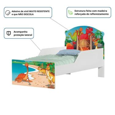 Imagem de Cama Infantil Tick Jurassic Dinossauros Com Colchão