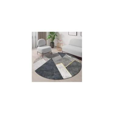 Imagem de Tapete Redondo Premium em Veludo Cristal, 160cm de Diâmetro, Base Antiderrapante, Design Sofisticado, para Sala, Quarto e Escritório