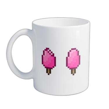 Imagem de Caneca De Porcelana 300ml Com Design Em Pixel Art Sorvete De Palito