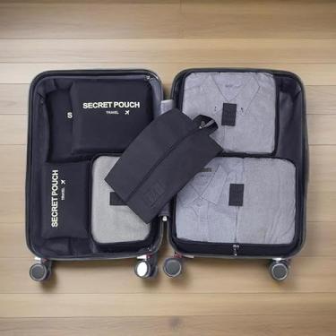 Imagem de Conjunto de armazenamento de equipamentos de viagem com 7 itens – bolsa durável e portátil para treino e organização de roupa – Preto
