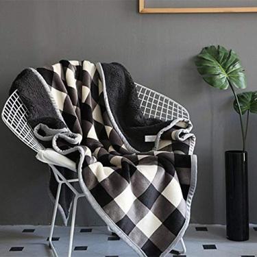 Imagem de Cobertor xadrez Buffalo 127 cm × 152 cm para sofá - Manta de lã de flanela de pelúcia ultramacia para cama sherpa para crianças e adultos