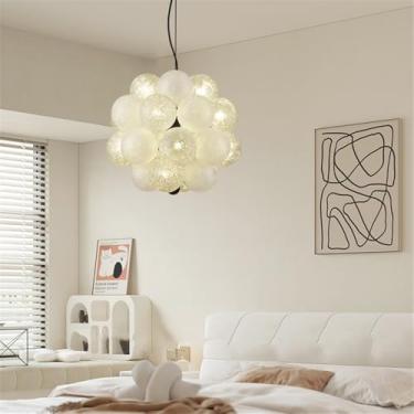 Imagem de OUFULA Lustre Moderno LED Moda Arte Sala de Estar Restaurante Quarto Villa Hotel Balcão Escadas Café Bar Lâmpada Pendente (C C D40CM)