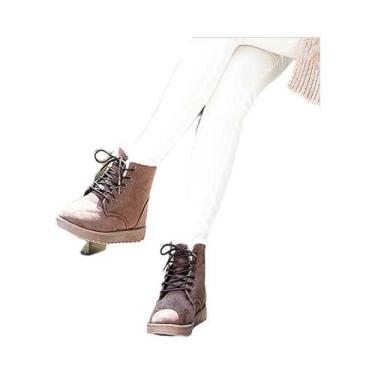 Imagem de Botas De Neve Femininas De Veludo Com Bico Redondo E Cadarço, Confortá
