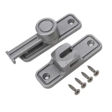 Imagem de Fechaduras de metal para porta de janela, fechaduras de corrente, kits de trava de janela de metal, fácil instalação, ferragens domésticas para janelas, portas, geladeiras, armários, cercas, portas