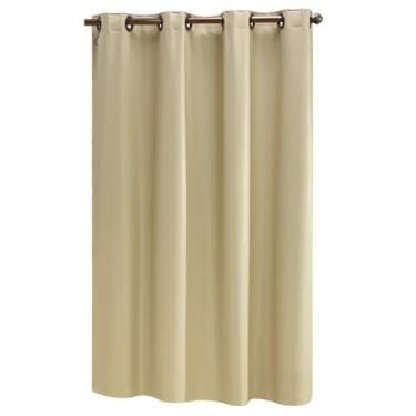 Imagem de Cortina Box Banheiro Impermeável Anti-Mofo 140x200 com Ilhós – Cortina de Banheiro para Box Varão Simples (Palha)