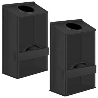 Imagem de Suporte de saco plástico de parede, organizador de sacos de plástico 2 em 1 com dispensador de rolo de lixo, bolsa de armazenamento removível para pia de armário de cozinha doméstica (preto)