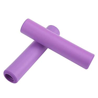Imagem de Cryfokt Punhos de Guiador de Bicicleta à Prova de Choque de Silicone para Ciclismo de Longa Distância, 1 par de Punho de Bicicleta Antiderrapante Com Plugues de Extremidade para e Scooter (Violeta)