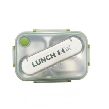 Imagem de Marmita com Talher Hermética Inox Adulto e infantil Lancheira (Verde)