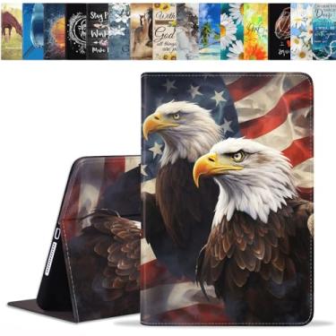 Imagem de BWOOLL Capa para Samsung Galaxy Tab A11 Plus 2025 / Samsung Galaxy Tab A9 Plus 2023 11 polegadas, capa fina e leve de couro PU com função despertar/hibernar automaticamente, bandeira americana
