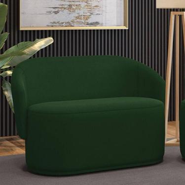 Imagem de Sofá 2 Lugares Namoradeira Orgânica Para Sala Malu Suede Verde M11 - D`rossi