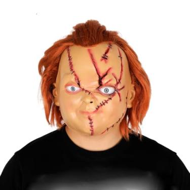 Imagem de Scary Mask for Adult Zombie,Realistic Scar Evil Man Mask with Wigs Latex Costume Cosplay for Halloween Christmas (brown)