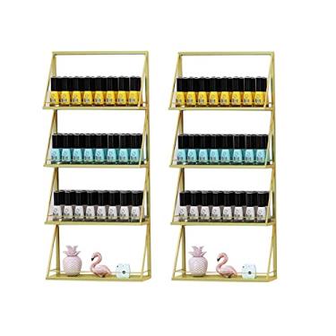 Imagem de Prateleiras de metal para armazenamento de esmaltes de parede, produtos para montagem na parede, prateleiras de metal para exibição de esmalte, organizador diversificado de bancada, organizador de
