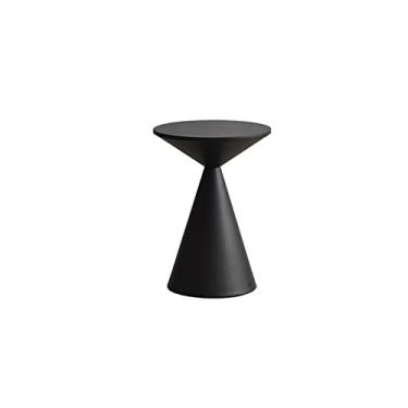 Imagem de Mesa lateral redonda moderna mesa de cabeceira para quarto sala de estar sofá decoração lateral pequena mesa de centro criativa mesa de canto de metal mesas de canto (cor: dourado) (Preto)