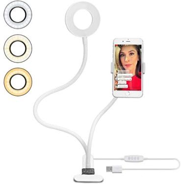 Imagem de Luz de preenchimento ao vivo, luz de preenchimento de LED de 10 cm, lâmpada de selfie de beleza, anel de luz de telefone para câmera âncora