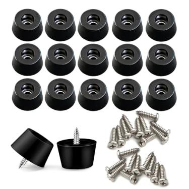 Imagem de XJKJSX Tábua de cortar pés de borracha com parafuso e arruela de aço inoxidável 304, almofada de borracha redonda antiderrapante para móveis, eletrônicos e utensílios de cozinha (20)