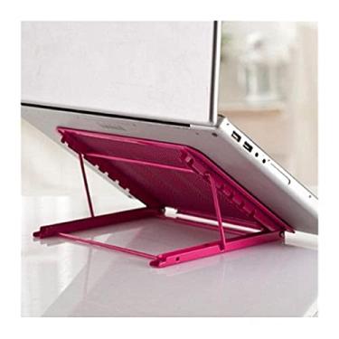 Imagem de Suporte de livro de mesa portátil dobrável/de malha ajustável para notebook/livro/mesa de ipad/mesa/bandeja/suporte/suporte de resfriamento rosa choque