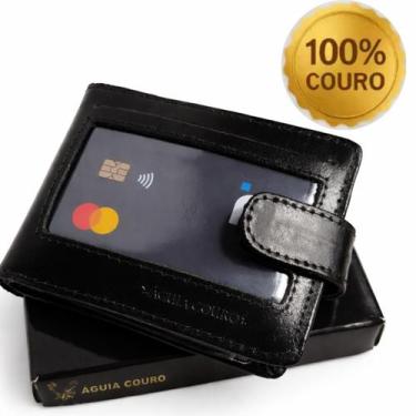 Imagem de Carteira Masculina Couro Premium Com Fecho Completo com porta cartão e