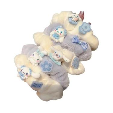 Imagem de Faixas De Cabelo De Pelúcia Cinnamoroll Para Meninas, 5 Peças, Acessór