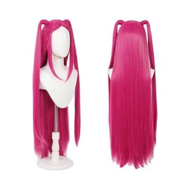 Imagem de Peruca De Cosplay De Grupo De Garotas K-Pop Com Rabo De Cavalo Trançad