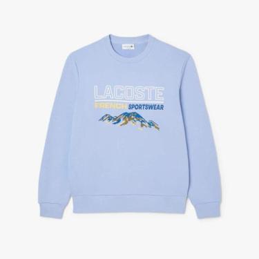 Imagem de Blusa de Moletom de Velo de Lã com Motivo Bordado - Lacoste, L, Roxo