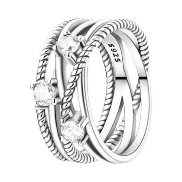 Imagem de Anéis De Amor Clássicos Em Prata Esterlina 925 Para Noivado E Aniversá