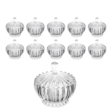 Imagem de Kit 10 Bomboniere Potiche Vidro Tampa Bala Decoração 240ml - CLICK HOU