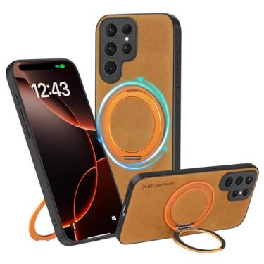 Imagem de MCFANCE Capa magnética com suporte para Samsung Galaxy S25 Ultra, compatível com MagSafe, capa protetora antiderrapante para Galaxy S25 Ultra (marrom, S25 Ultra-6,9 polegadas)