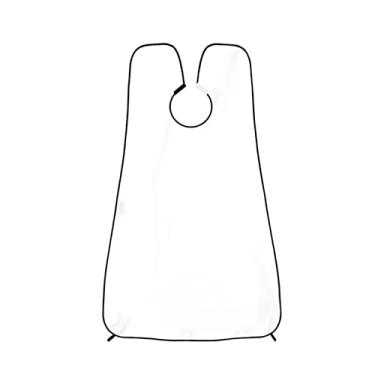 Imagem de Dioche Avental Masculino para Barba, Capa Com Ventosa para Barbear, Fibra de Poliéster Branca, Preta, 130x80cm (1)