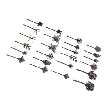 Imagem de Dioche Grampos de Cabelo Vintage Pinos de Cabelo retrô Conjunto de 24 Peças Elegante Oco Esculpido Design Arcos Flores Folhas Libélulas Formas Geométricas Acessórios de para