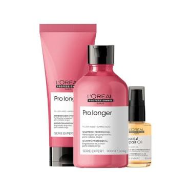 Imagem de Kit L'oréal Professionnel Serie Expert Pro Longer - Shampoo 300ml + Condicionador 200ml + Óleo Capilar 30ml