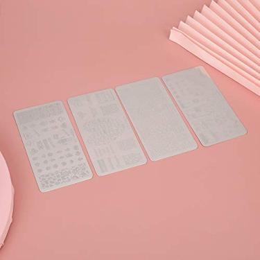 Imagem de Dioche Placas de Carimbo de Unhas Estênceis Padrão DIY Impressão de Unhas Modelo de Carimbo Ferramenta de Manicure Qualidade Profissional Vários Designs para Uso Em Salão de Beleza (01-04)
