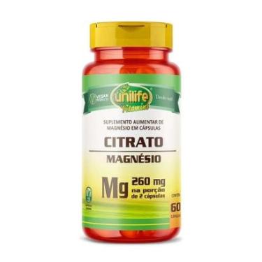 Imagem de Citrato de Magnésio 260mg 60 Cápsulas - Unilife Vitamins-Unissex