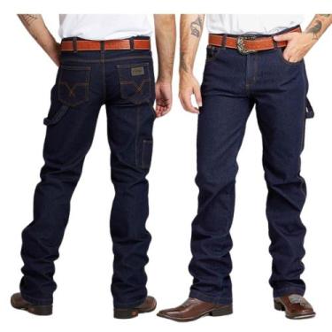 Imagem de Calça Country Masculina Carpinteira Pura Raça Amaciada Cowboy Trabalho