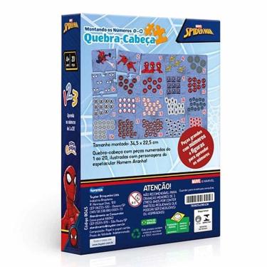 Imagem de Quebra Cabeça 20pçs Montando Os Números Homem Aranha Toyster