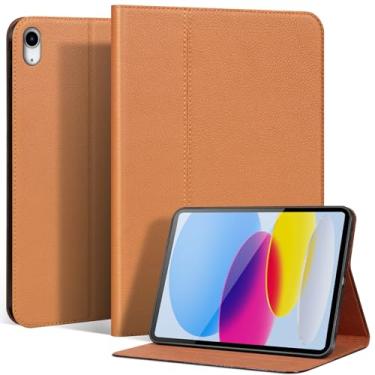 Imagem de XFYKJIN Capa de couro genuíno para iPad 11ª geração (A16, 11 polegadas, 2025) e iPad 10ª geração (11 polegadas, 2022) - Capa inteligente de couro bovino premium com despertar/hibernar automático e