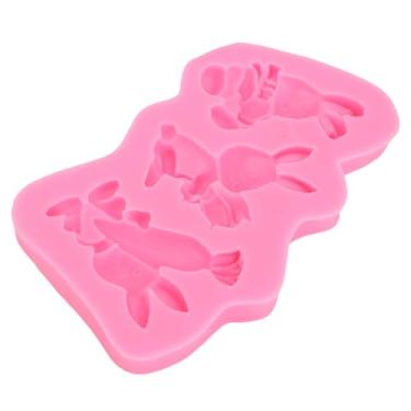 Imagem de KUIDAMOS Molde de Fondant de Páscoa, Padrão de Coelho Fofo de Silicone 3d para Assar Com Família e Crianças, Decoração Segura para Biscoitos e Cupcakes na Máquina de Lavar Louça