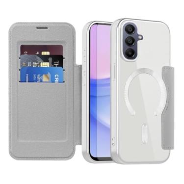 Imagem de Asuwish Capa de telefone para Samsung Galaxy A17 5G capa carteira magnética com protetor de tela de vidro temperado flip porta-cartão de crédito bloqueio RFID slot robusto acessórios para celular A 17