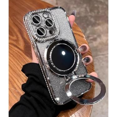 Imagem de HTVJFX Suporte de espelho com revestimento de luxo para iPhone 12 Pro, moldura e capa protetora para lente (para iPhone 12 Pro/capa prateada)